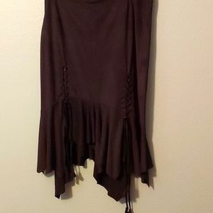 Dark Brown Suede Western skirt